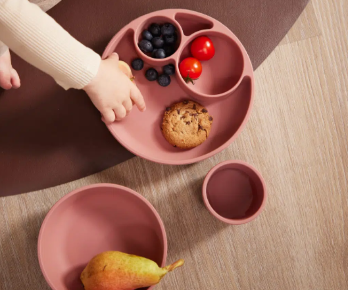 Filibabba Silicone Divided Plate – Rose