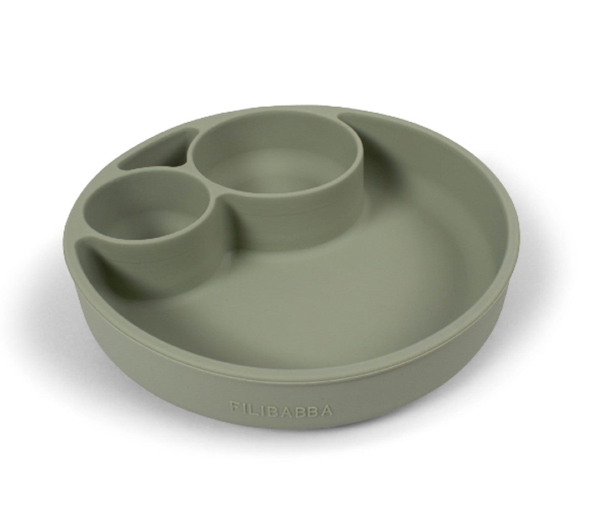 Filibabba Silicone Divided Plate – Green