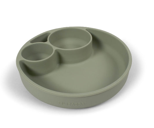 Filibabba Silicone Divided Plate – Green