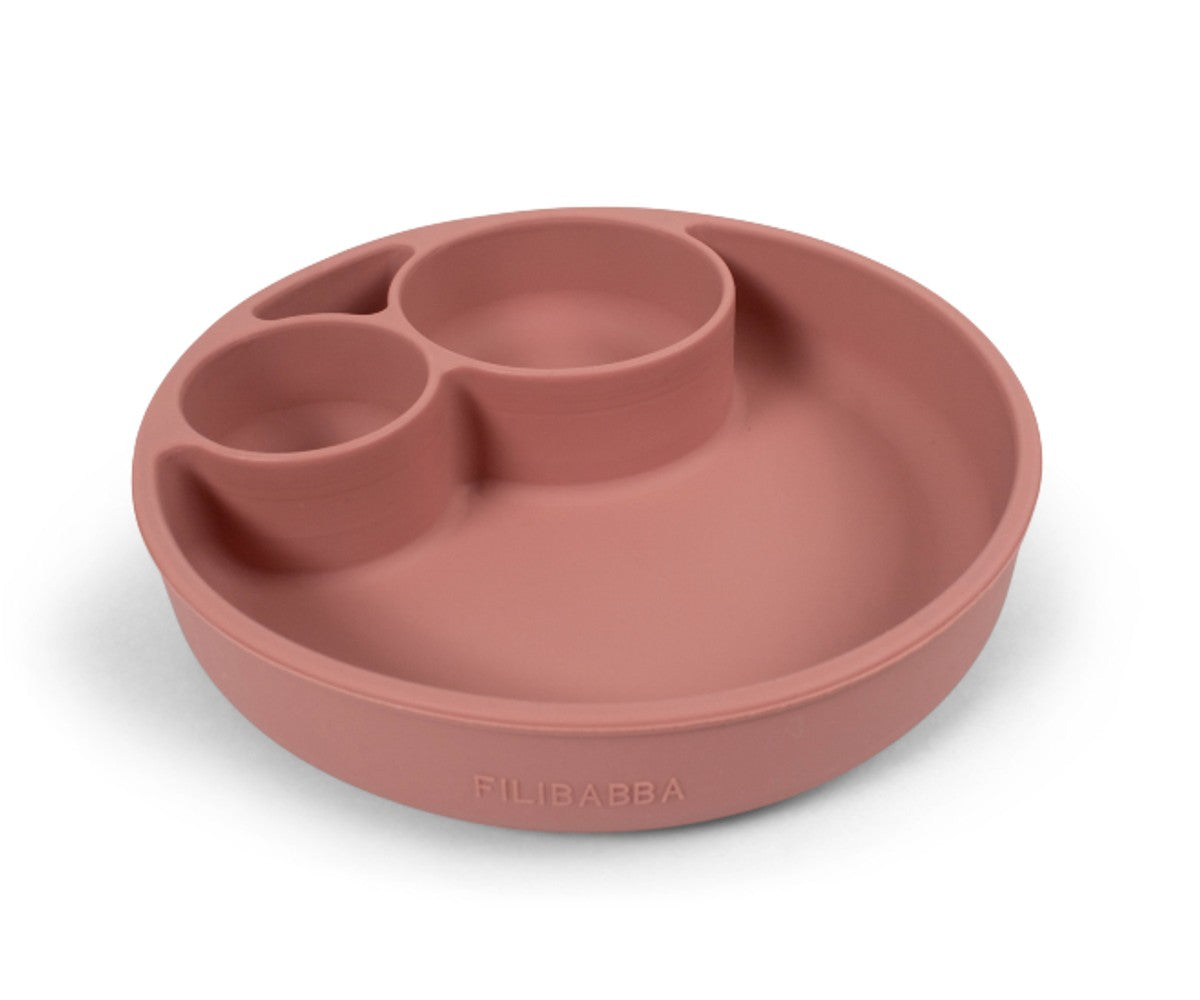 Filibabba Silicone Divided Plate – Rose