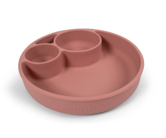 Filibabba Silicone Divided Plate – Rose