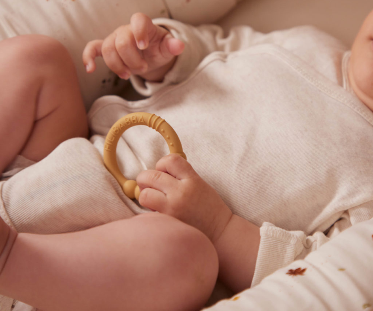 Filibabba Silicone Teether Ring 2 Pack – Vintage Rose