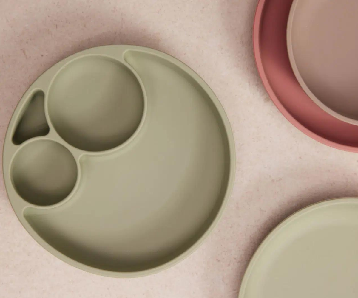 Filibabba Silicone Divided Plate – Green