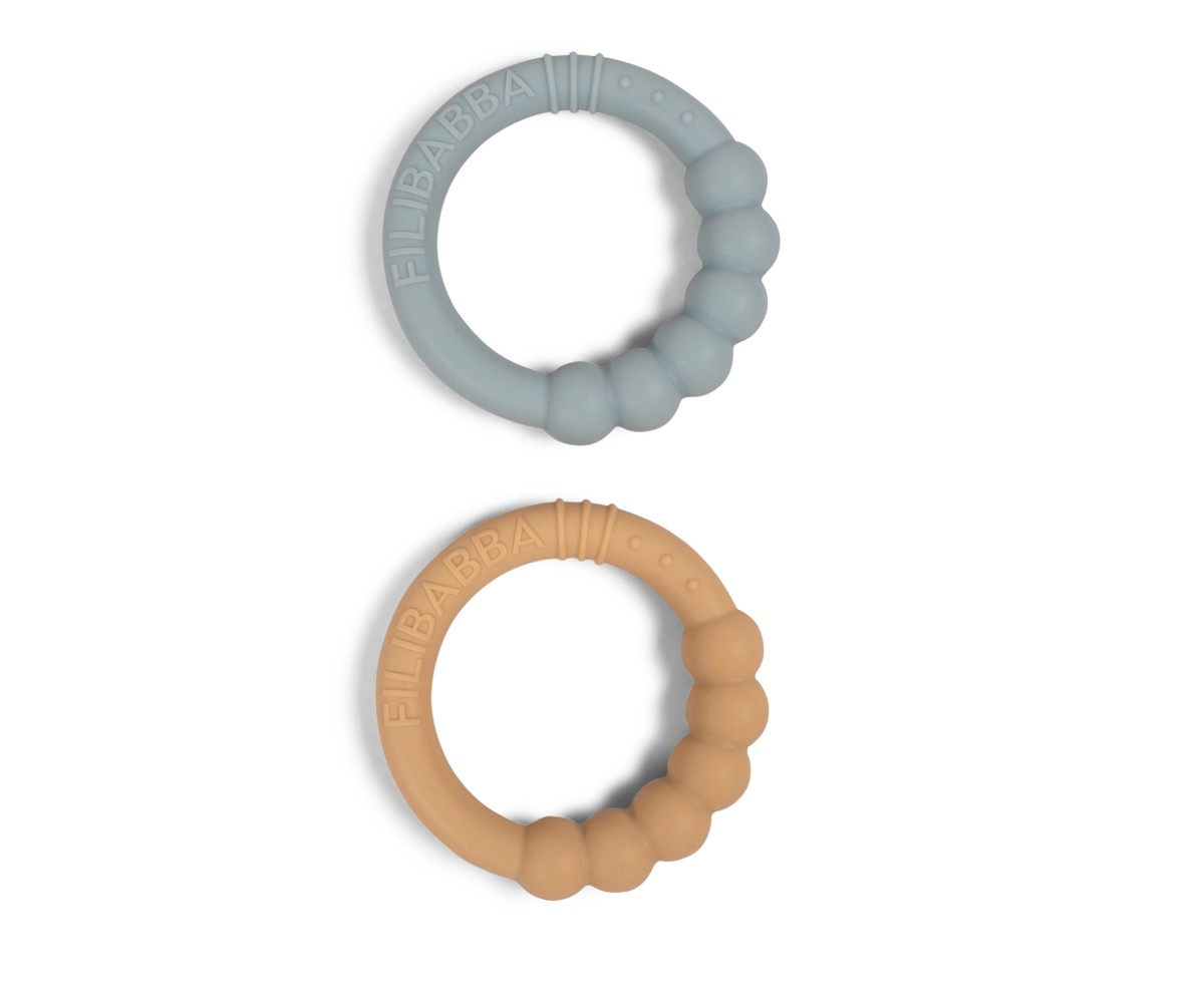 Filibabba Silicone Teether Ring 2 Pack – Silt Green