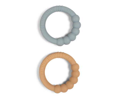 Filibabba Silicone Teether Ring 2 Pack – Silt Green